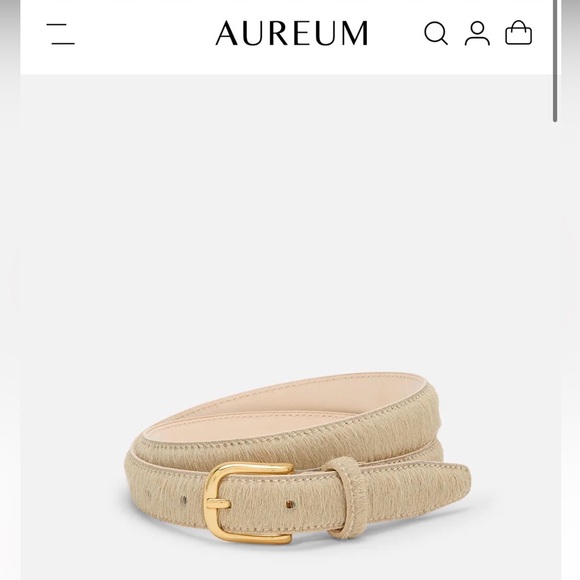 Elegant Tan Belt with Gold Buckle